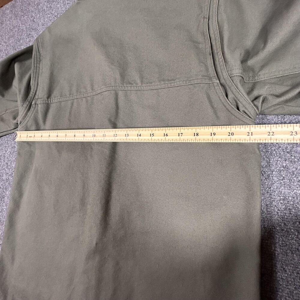 Eddie Bauer Chore Coat Jacket Mens Small Green Workwear Corduroy Collar Canvas - Picture 9 of 10